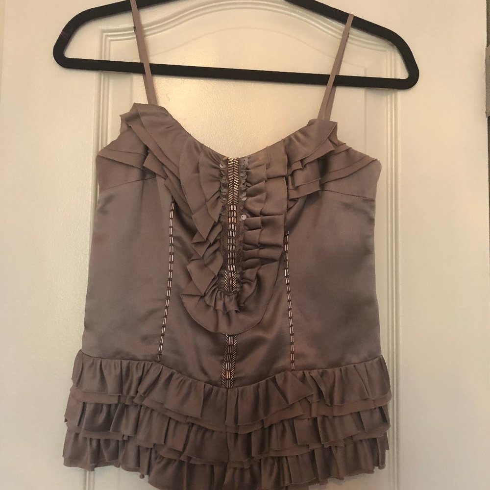 LaROK Beaded Ruffle Mauve Top